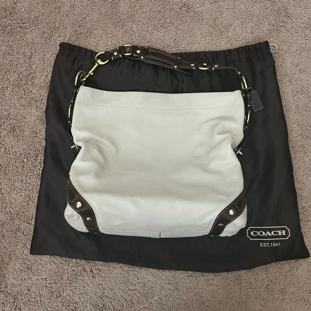 Coach bag with gold hardware